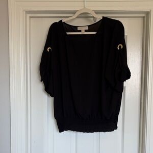 MICHAEL Michael Kors Black Top with Gold accents like new size XL